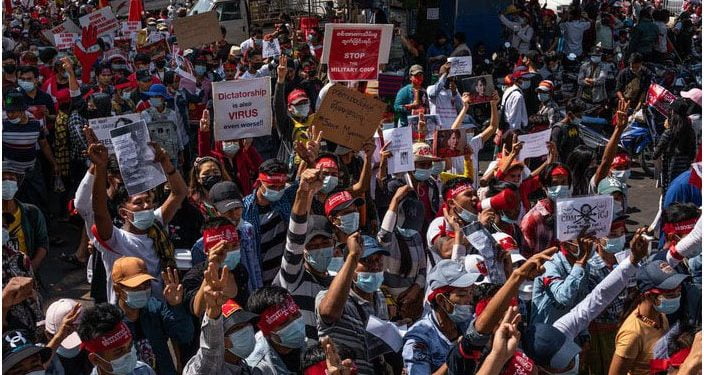 میانمار:عوامی احتجاج میں فوجی طاقت کااستعمال، مزید16 مظاہرین ہلاک