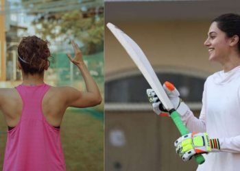 تاپسی پنو کھلے گراؤنڈ میں ٹریننگ لے رہی ہیں