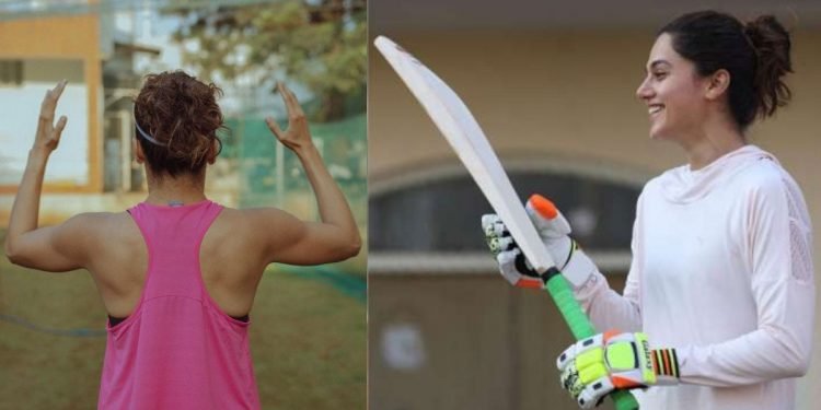 تاپسی پنو کھلے گراؤنڈ میں ٹریننگ لے رہی ہیں