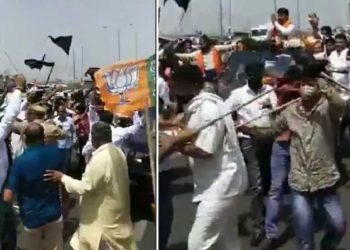غازی پور بارڈر پر بی جے پی کارکنان اور کسانوں کے درمیان جھڑپ