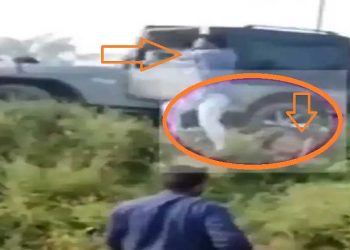 لکھیم پور تشدد: ایک اور دل دہلانے والی ویڈیو وائرل ،گاڑی کو روکر بھاگتا نظر آیا شخص