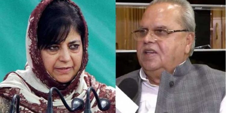 محبوبہ مفتی نے کیا ستیہ پال ملک کے خلاف قانونی چارہ جوئی کرنے کا اعلان