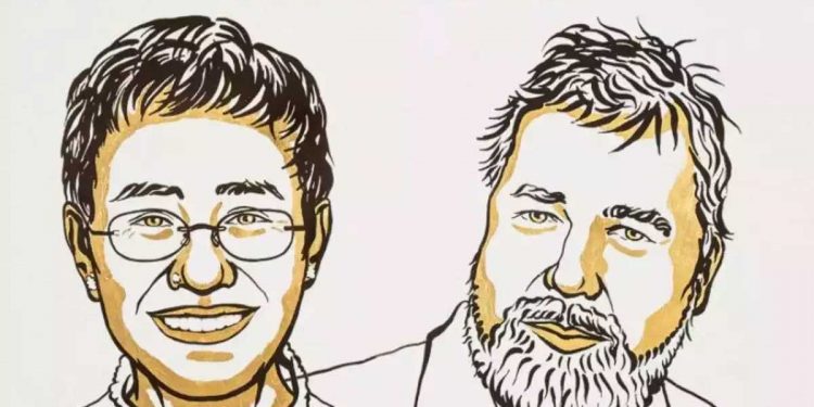 نوبیل انعام برائے امن فلپائن اور روسی صحافی کے نام