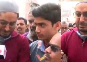 وارانسی میں مسجد کو بھگوارنگ دینے پر نوجوان شدت جذبات سے روپڑا،کہا یہ برداشت نہیں ہوتا