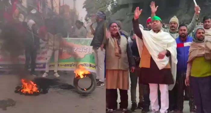 پٹنہ سے بکسر تک ہائی وے جام، ٹائر جلاکر احتجاج ، سڑکوں پر زور آزمائی