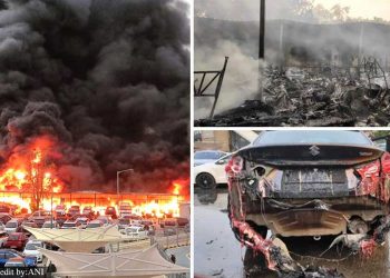 جامعہ نگر کی پارکنگ میں لگی آگ، کئی گاڑیاںجل کر خاک