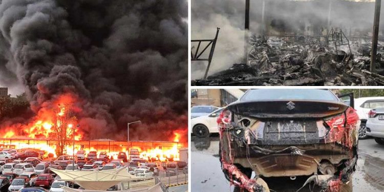 جامعہ نگر کی پارکنگ میں لگی آگ، کئی گاڑیاںجل کر خاک